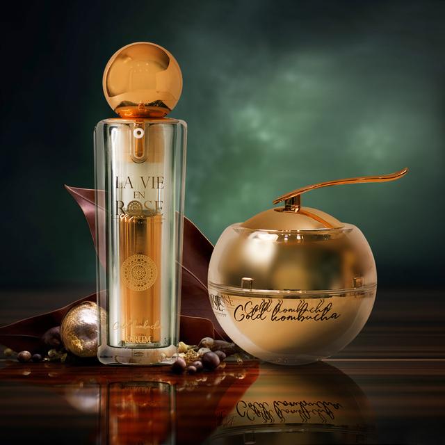 Gold Kombucha set | La vie en Rose | Gold kombucha serum and cream