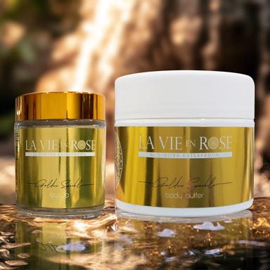 Golden sparkle body butter 200ml + Golden sparkle scrub 100ml | La Vie en Rose