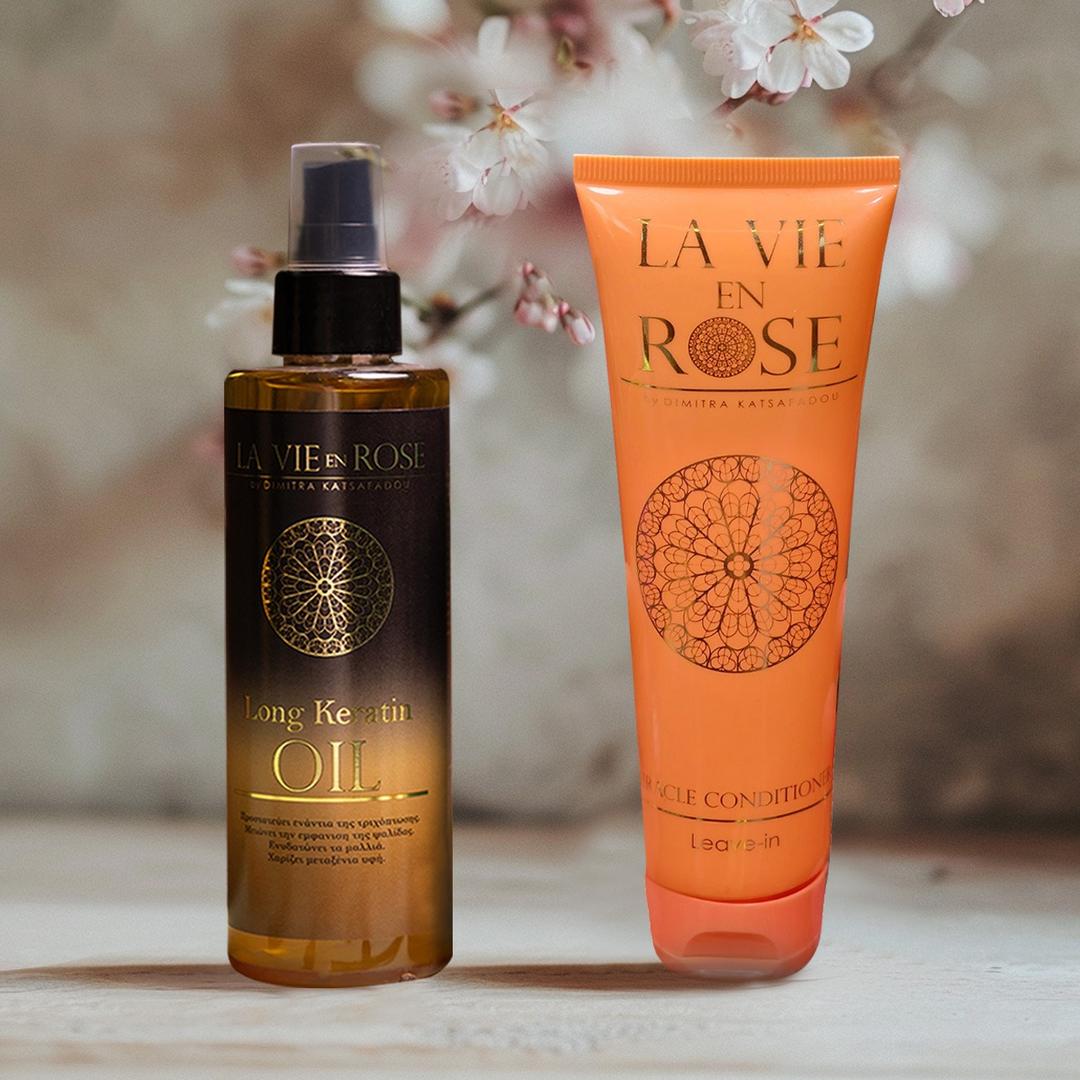 Long Keratin Oil 200ml + Miracle Conditioner Leave-In 150ml | La Vie en Rose