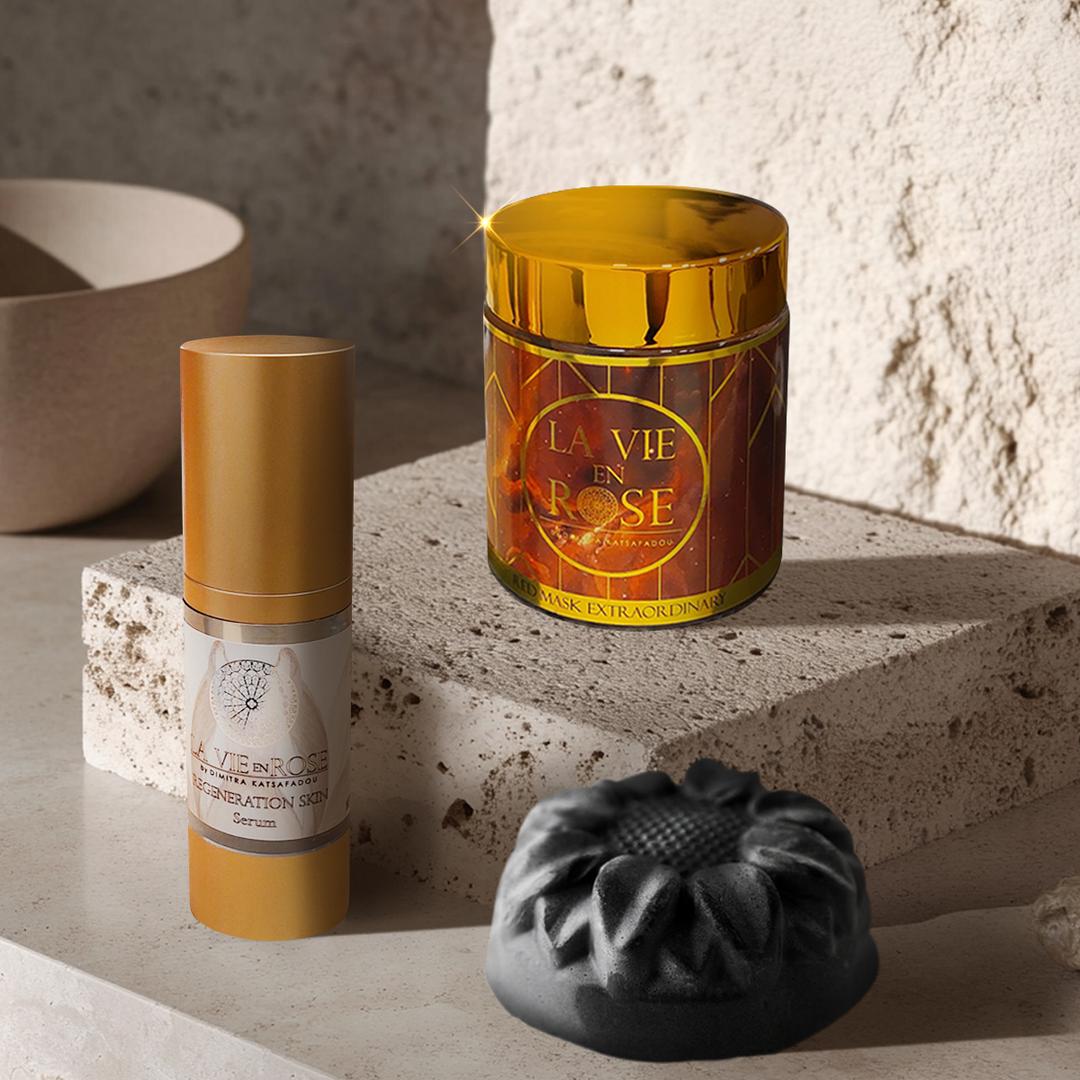 Special Offer | Regeneration Serum + Red Mask Extraordinary + Σαπούνι άνθρακα | La Vie en Rose